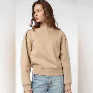 All:Row Simone Sweatshirt 100% Cotton Sz XS Cream